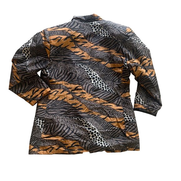 Vintage Robert Stock Limited Womens Animal Print Blazer Medium Tiger & Leopard P - Picture 3 of 6